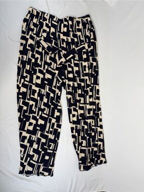 Black & Cream Geometric Pants